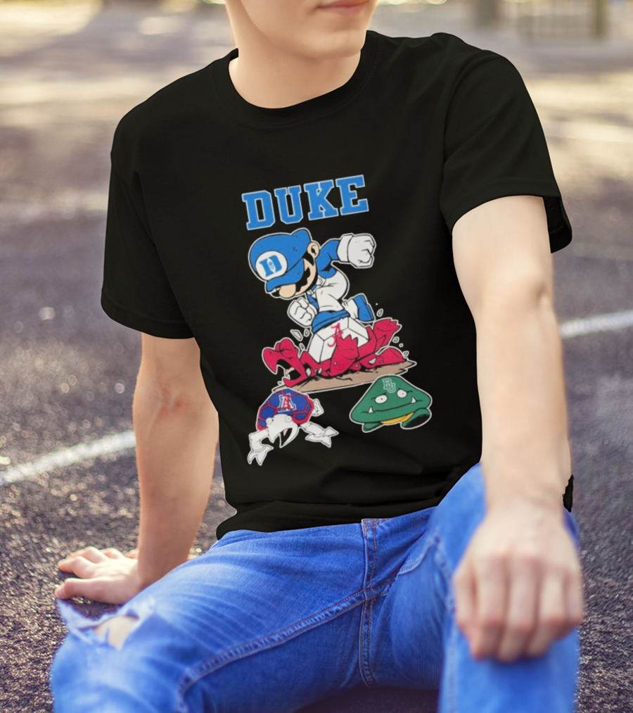 Duke Blue Devils Super Mario Crushing Arizona Wildcats Baylor T-Shirt