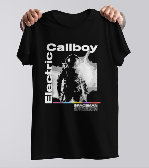 Electric Callboy Spaceman Cover Rainbow Text Starman Silhouette T-Shirt