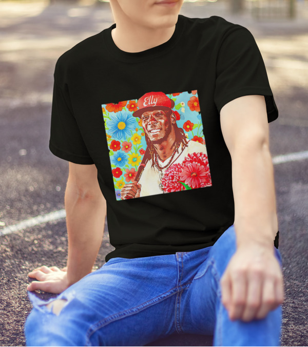 Elly De La Cruz Cincinnati Reds Floral Baseball Imagery T-Shirt