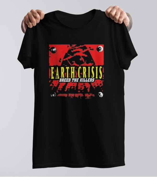 Earth Crisis Breed The Killers Yellow Text Red Background T-Shirt