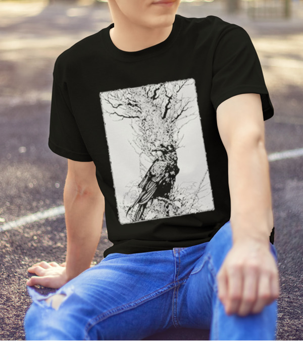 Fajar Allanda Raven Crow Art By Fajar Aeon Tree Illustration T-Shirt