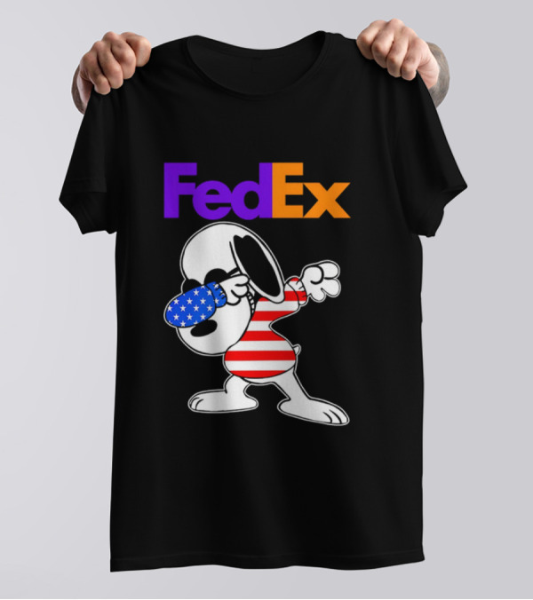 FedEx Snoopy Dabbing American Flag Icon T-Shirt