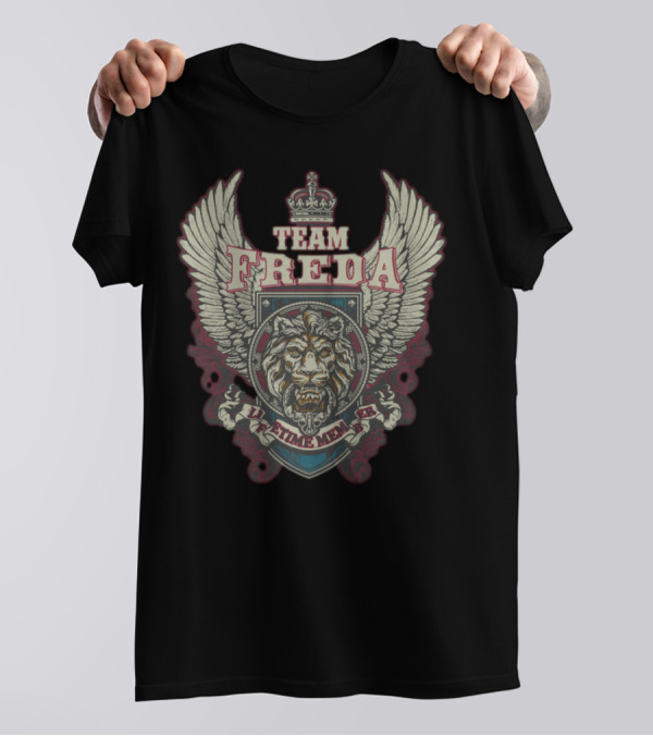 TEAM FREDA Lifetime Member Lion Crest Winged Emblem T-Shirt