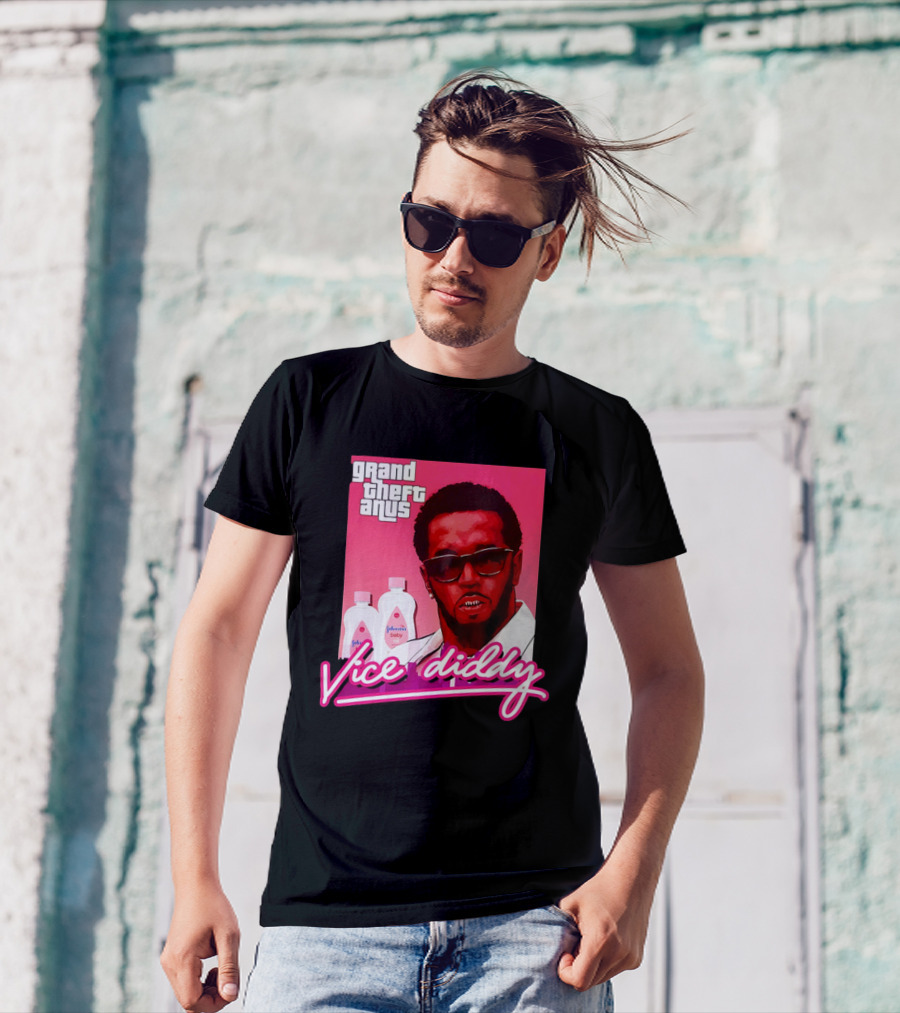 Grand Theft Anus Vice Diddy Johnson's Baby Oil Parody T-Shirt