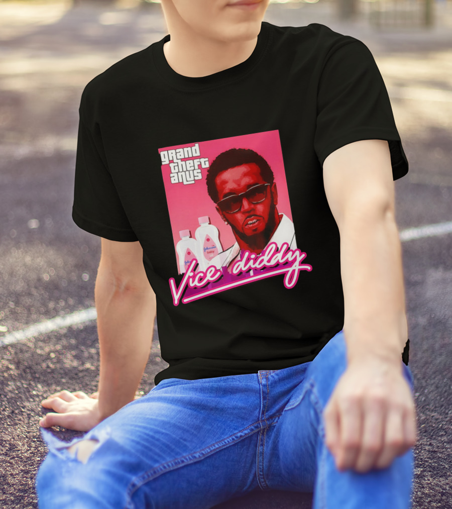 Grand Theft Anus Vice Diddy Johnson's Baby Oil Parody T-Shirt