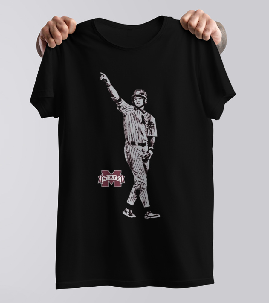 Ace Reese Mississippi State Bulldogs Baseball Illustrated Maroon NCAA 2025 T-Shirt