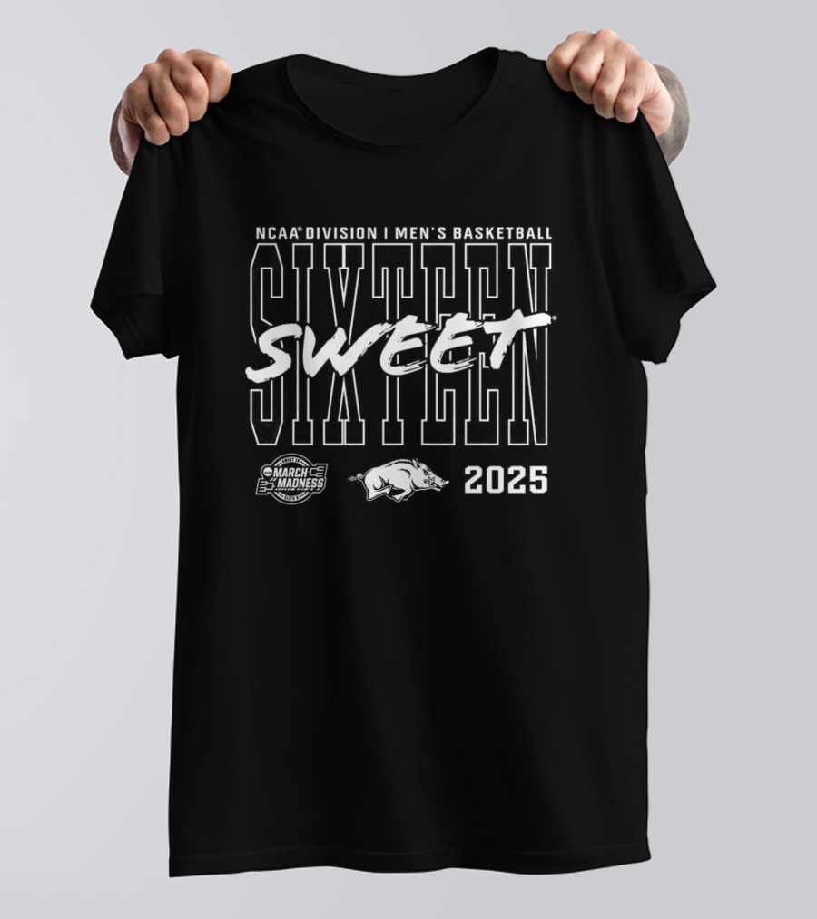NCAA Division I Men's Basketball Tournament 2025 Sweet Sixteen Arkansas Razorbacks March Madness T-Shirt