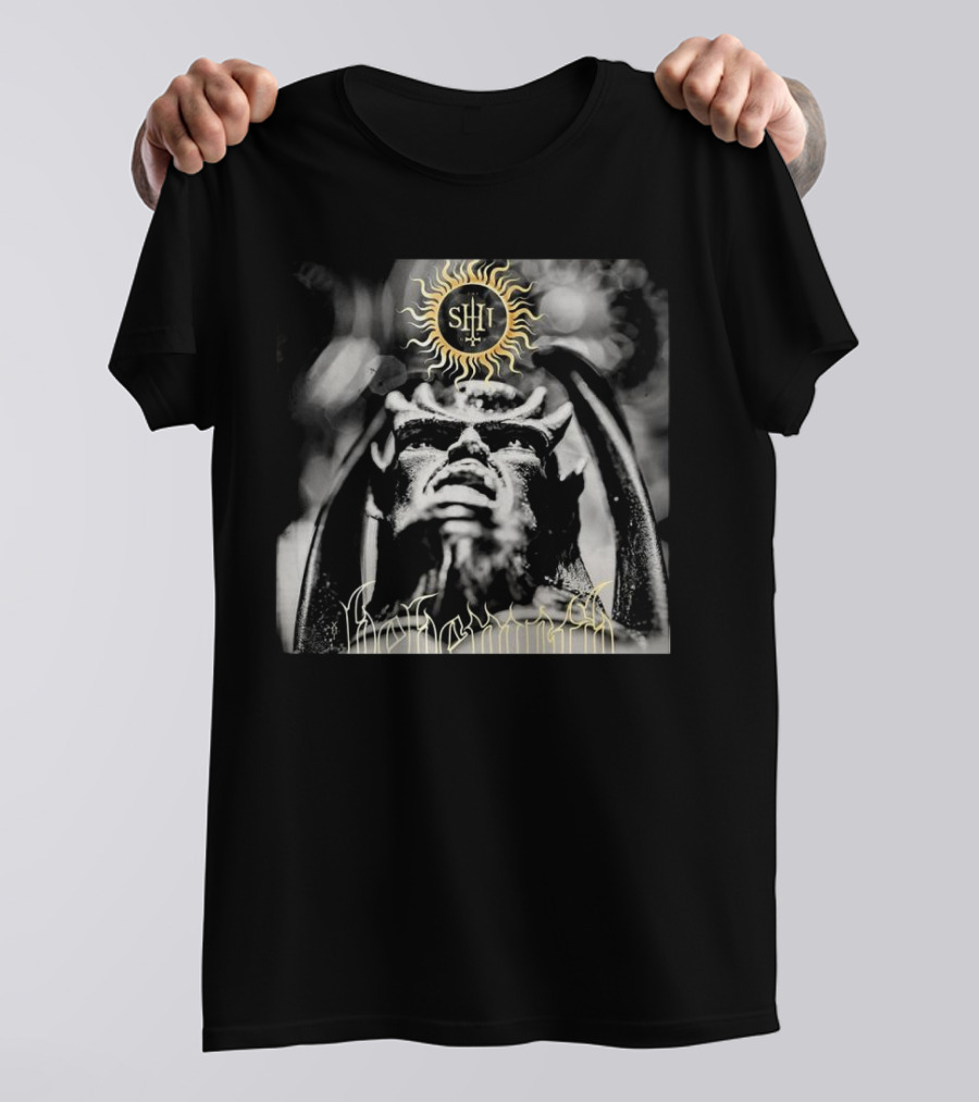 Behemoth The Shit Of God 9th May 2025 Sun Icon And Demonic Figure T-Shirt