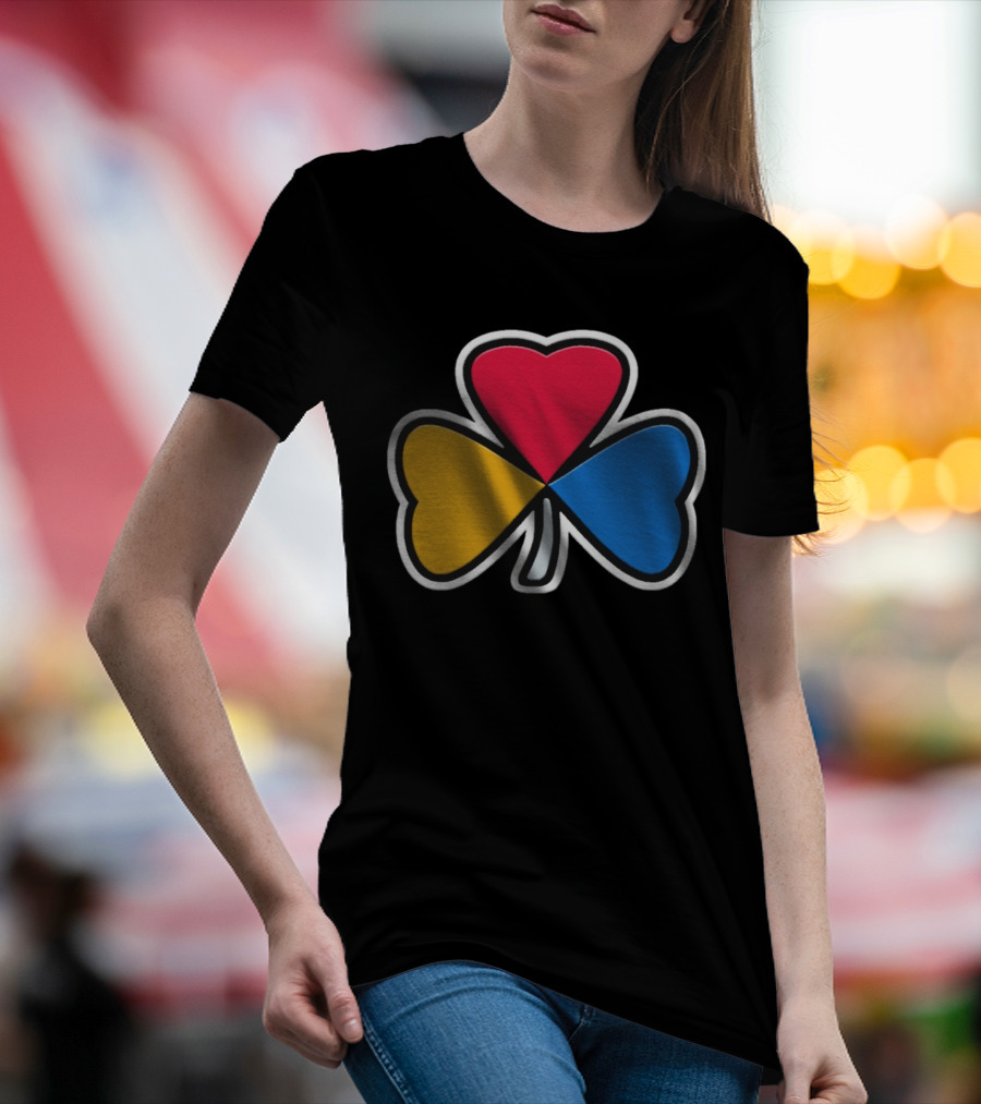 Pittsburgh Steelers Steel Shamrock Heart Colors T-Shirt
