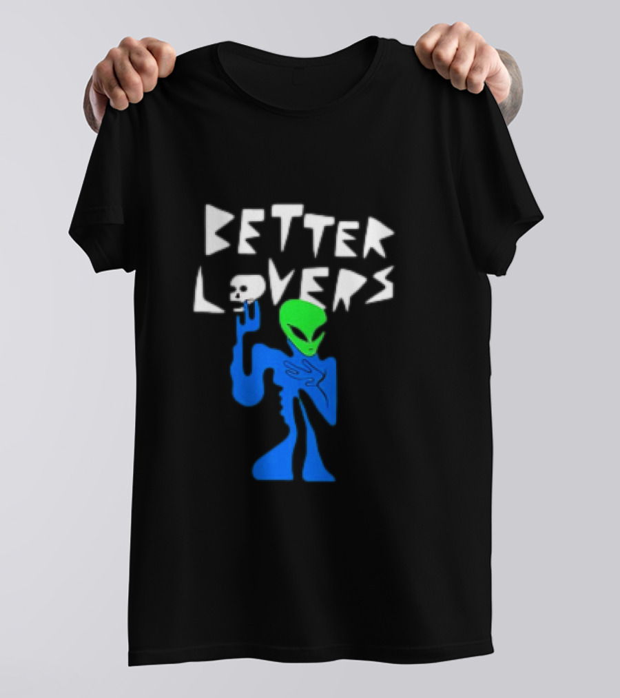 BETTER LOVERS ALIEN CHARACTER BLUE AND GREEN T-Shirt
