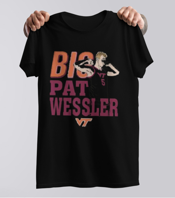 Big Pat Wessler VT Hokies Player Cartoon T-Shirt