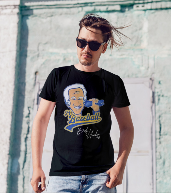 Mr Baseball Bob Uecker UECK Microphone Illustration T-Shirt