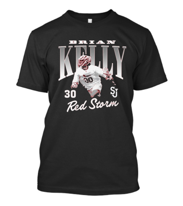 Brian Kelly Illustrated 30 St. John’s Red Storm Men’s Lacrosse NCAA Division I T-Shirt