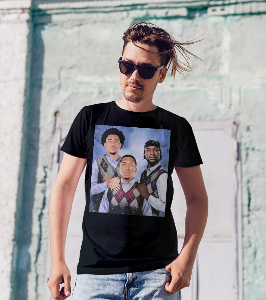 Bryce Young Chuba Hubbard Xavier Legette Vintage Argyle Sweater Step Brothers Look T-Shirt
