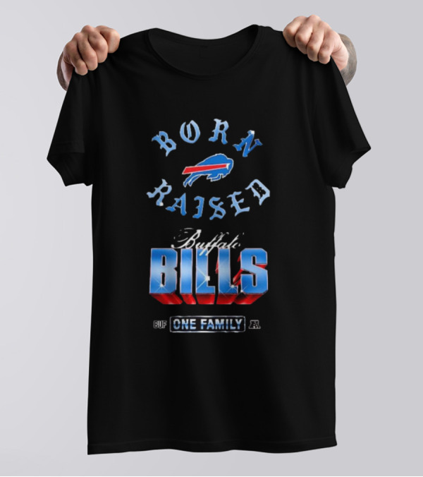 Buffalo Bills Born X Raised BUF One Family Chrome Rocker T-Shirt