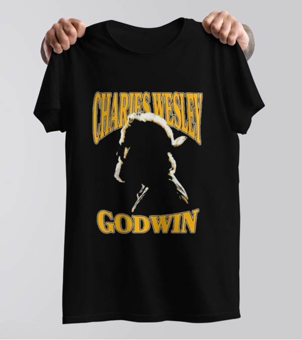 Charles Wesley Godwin CWG Silhouette Bold Yellow Text T-Shirt