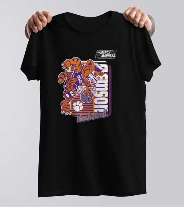 Clemson Basketball March Madness Dunking Tiger Mascot T-Shirt