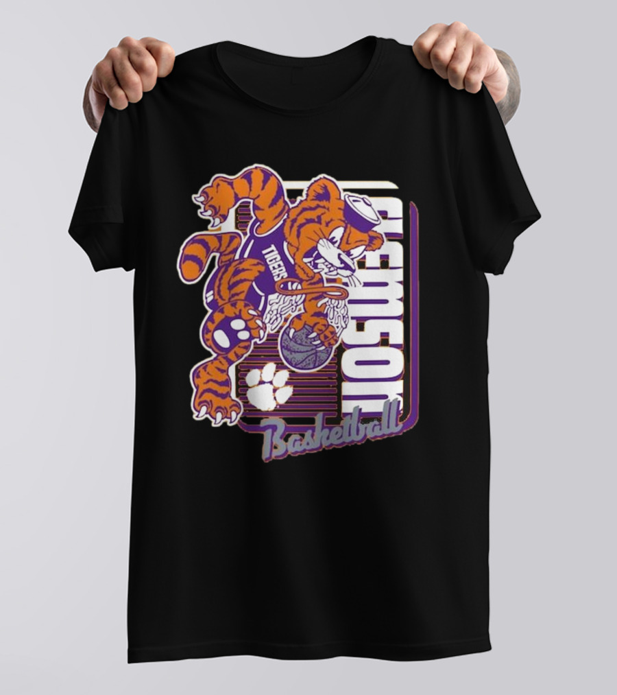 Clemson Tigers Basketball Mascot Dunk 2025 T-Shirt