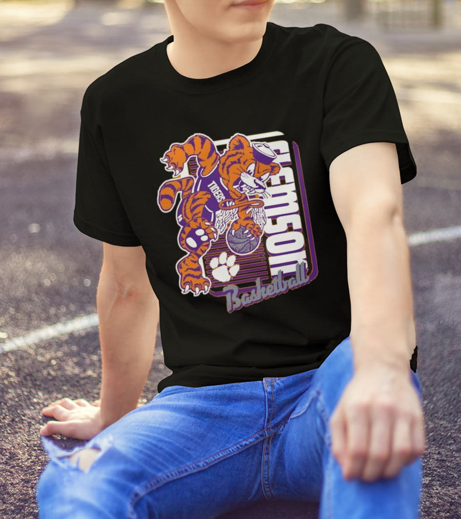 Clemson Tigers Basketball Mascot Dunk 2025 T-Shirt