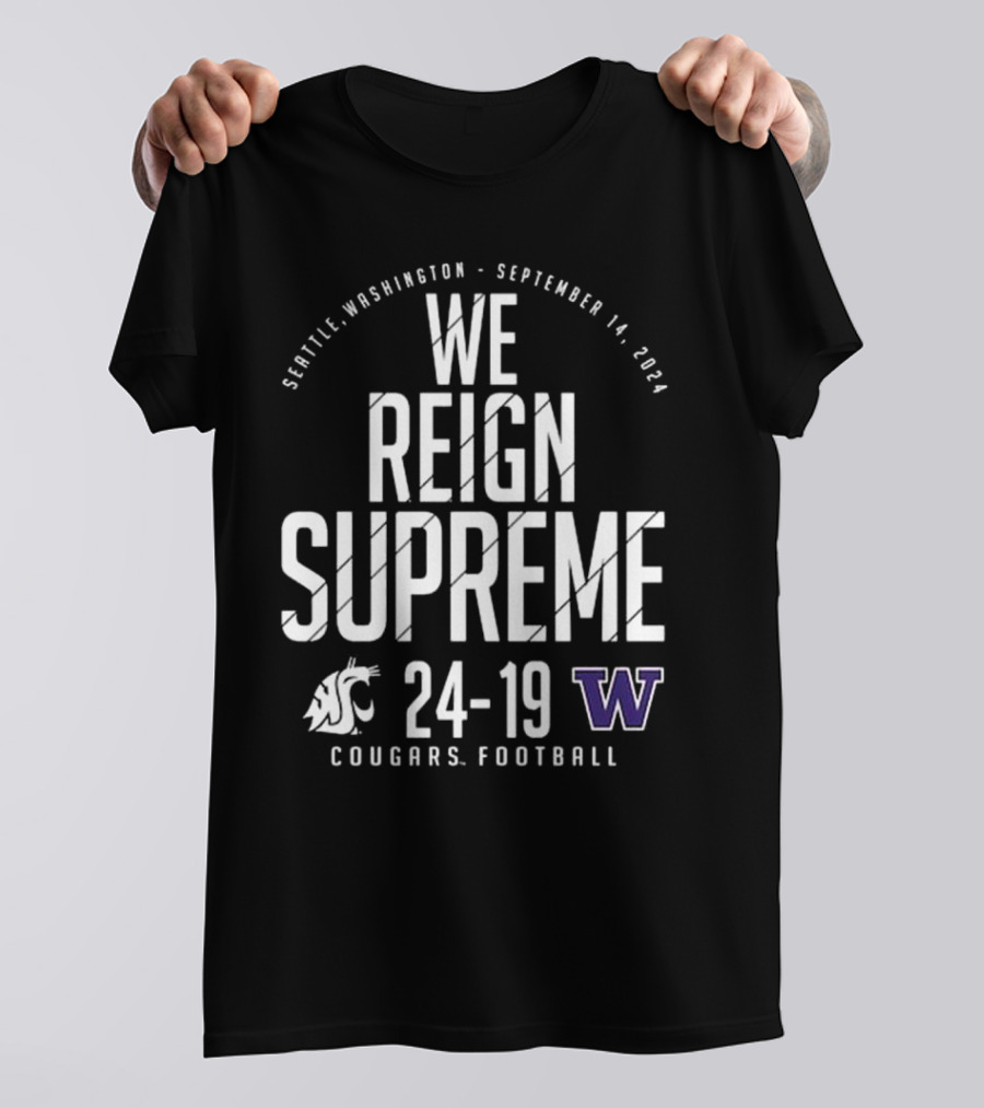Crimson Washington State Cougars Vs. Washington Huskies Score T-Shirt