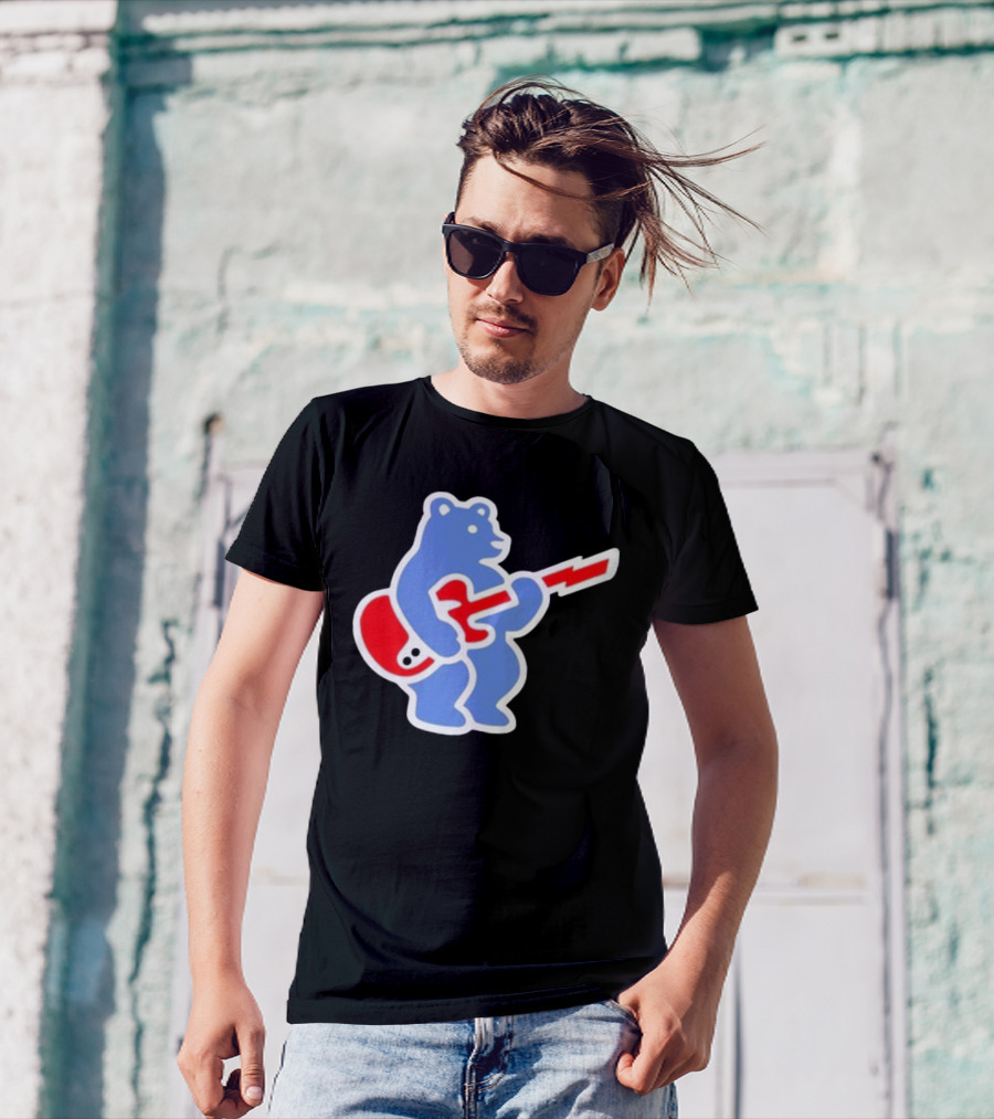 Cubs Bear Guitar Logo T-Shirt