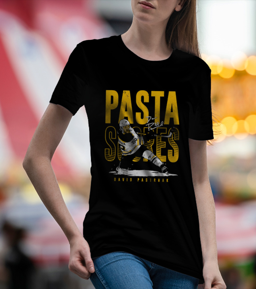 David Pastrnak Boston Bruins NHL Hockey Pasta Scores Signature Vintage T-Shirt