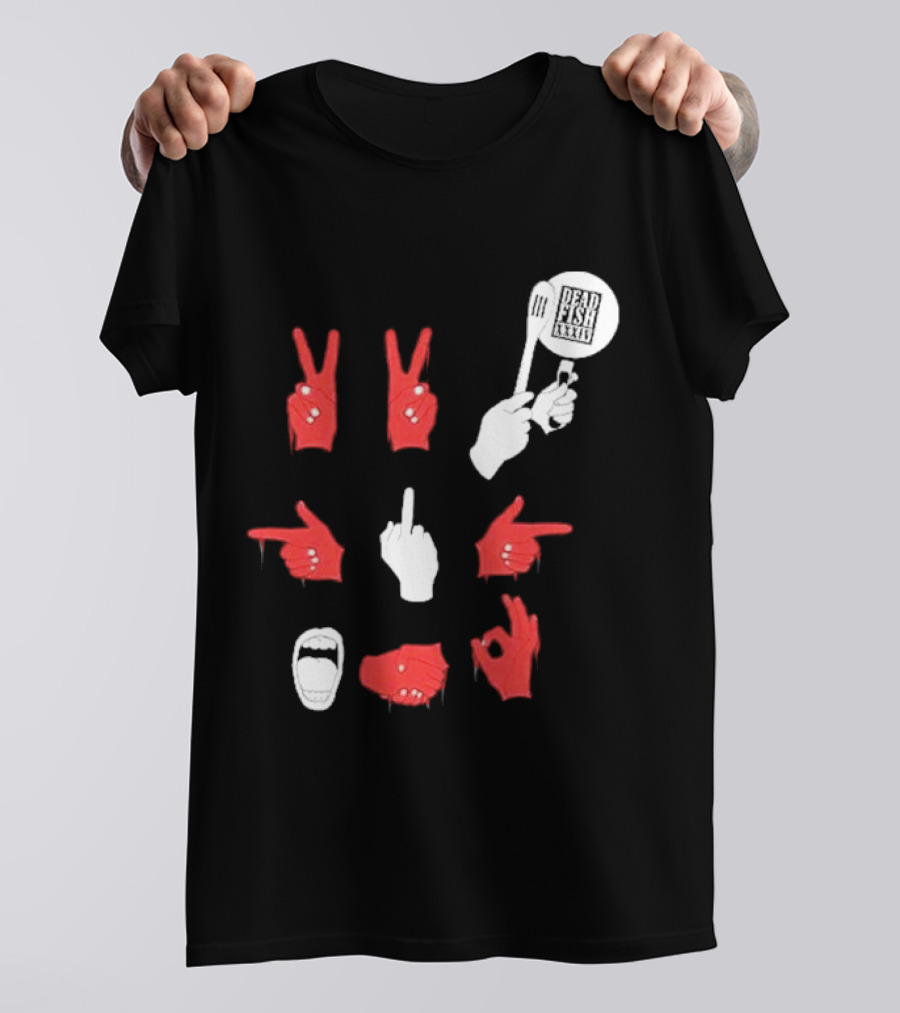 Dead Fish Moletom Careca Sangue Nas Maos 2025 T-Shirt