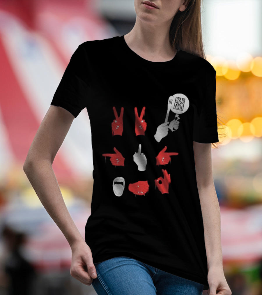 Dead Fish Moletom Careca Sangue Nas Maos 2025 T-Shirt