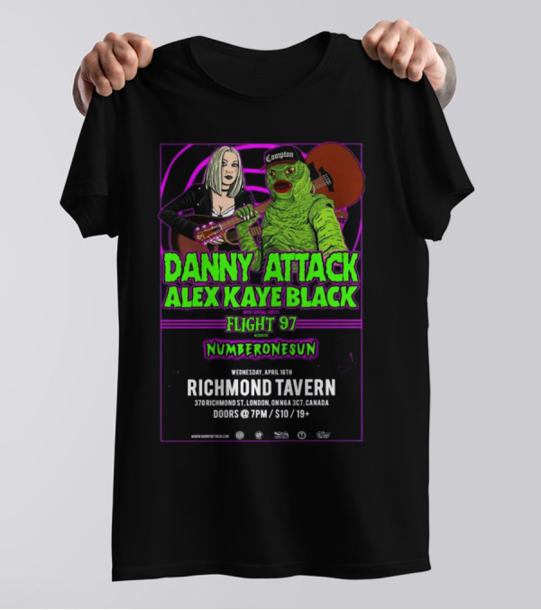 Danny Attack Alex Kaye Black Richmond Tavern London UK Apr 16 2025 T-Shirt