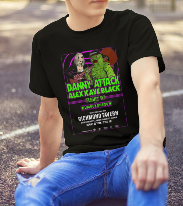 Danny Attack Alex Kaye Black Richmond Tavern London UK Apr 16 2025 T-Shirt