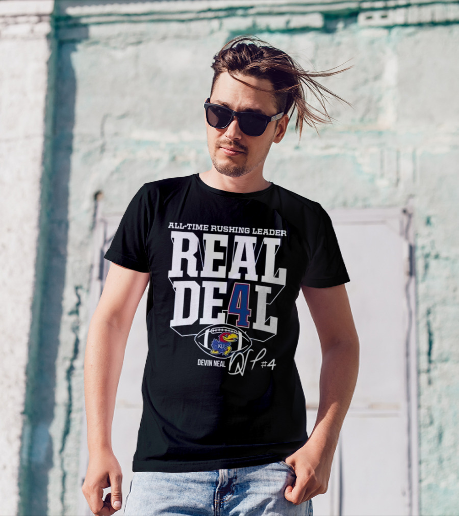 Devin Neal Jayhawks All-Time Rushing Leader Real Deal T-Shirt