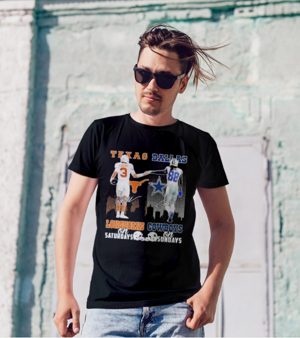 Ewers And Lamb Longhorns On Saturdays Cowboys On Sundays T-Shirt