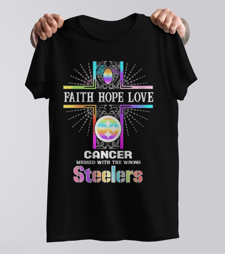 Faith Hope Love Cancer Messed With The Wrong Tampa Bay Buccaneers Pride T-Shirt
