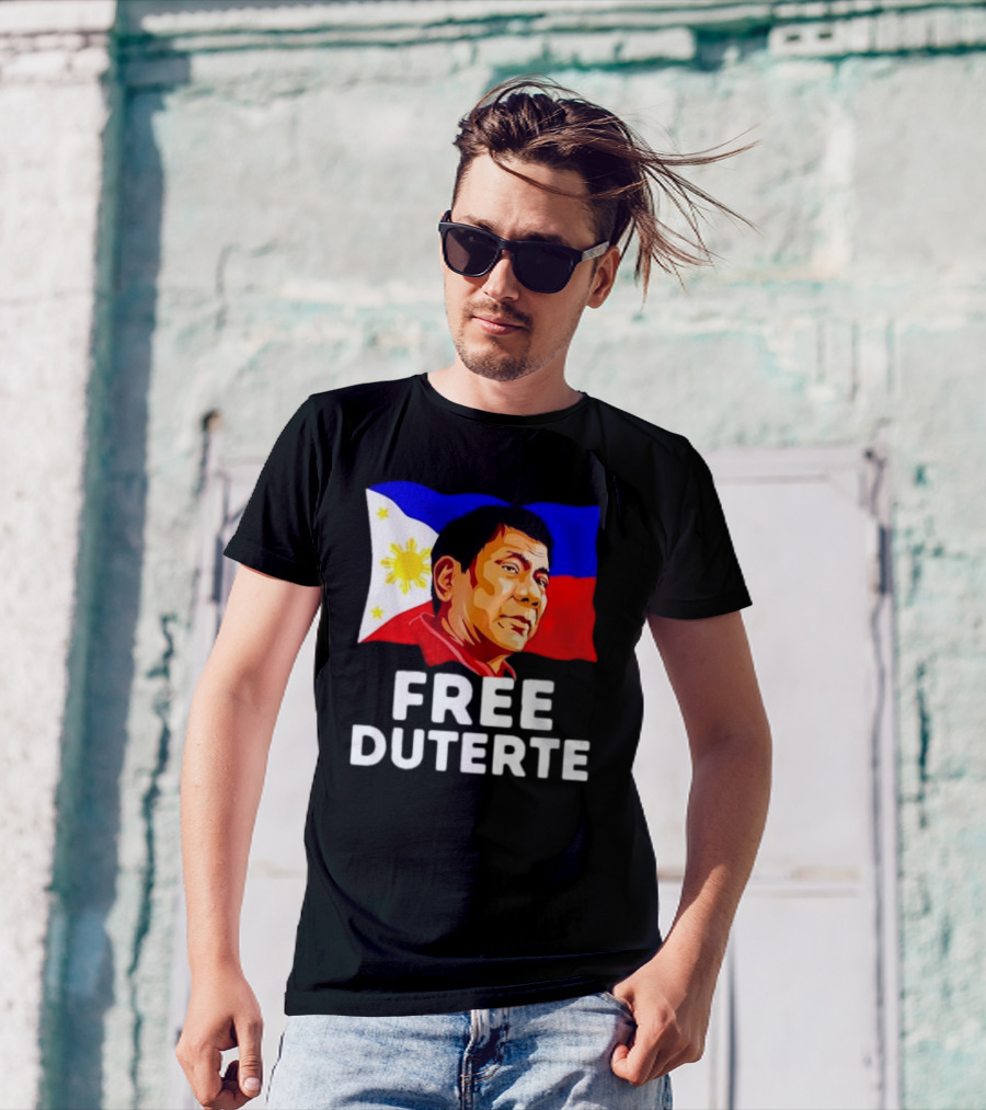 Free Duterte Philippines Flag Rodrigo Digong T-Shirt