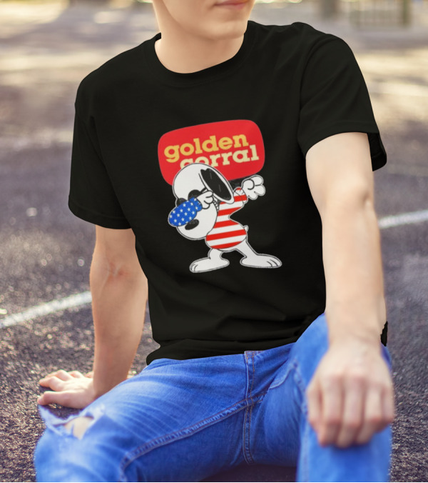 Golden Corral Buffet & Grill Snoopy Dabbing American T-Shirt