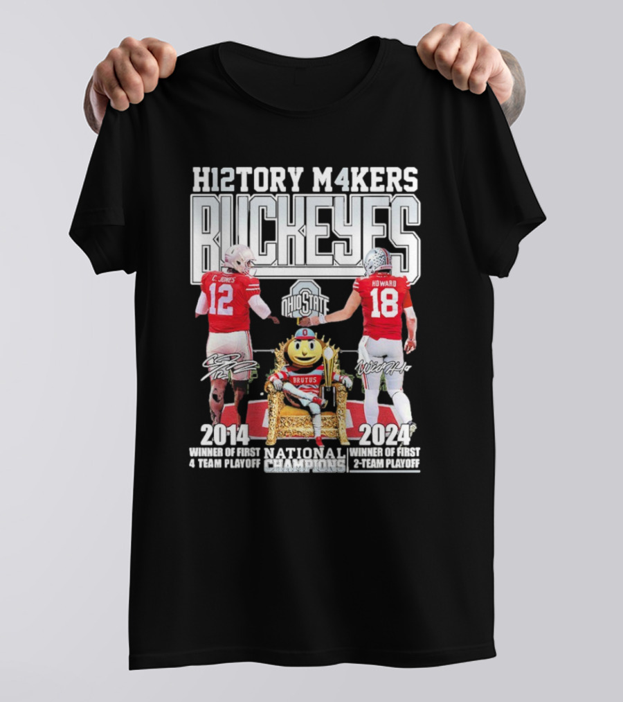 Funny Ohio State Buckeyes National Champions H12TORY M4KERS Buckeyes T-Shirt