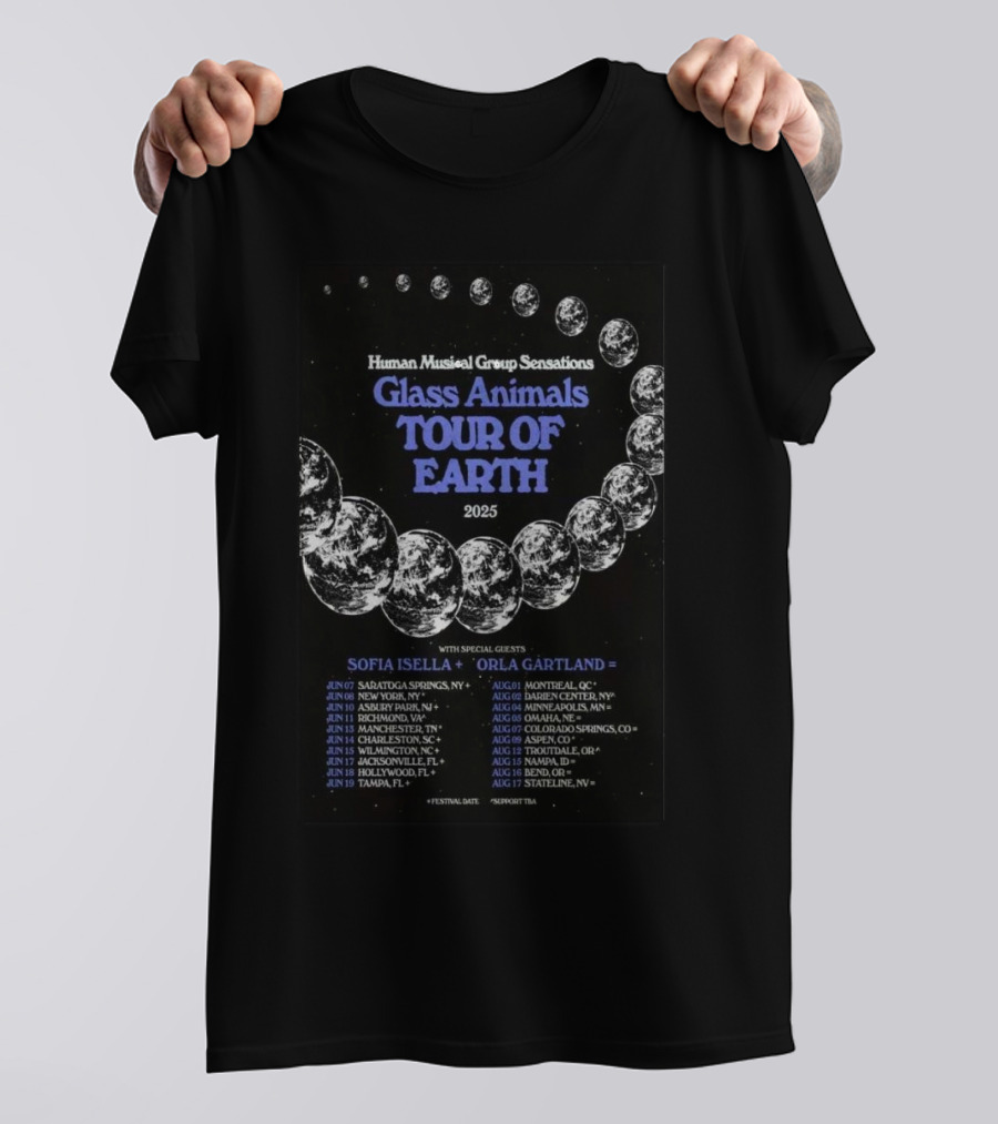 Glass Animals Tour Of Earth 2025 T-Shirt