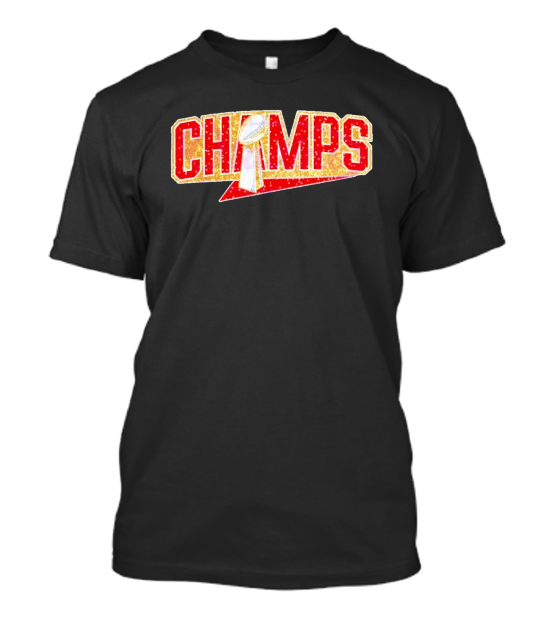 Glitter Champs Super Bowl Trophy Kansas City Chiefs T-Shirt
