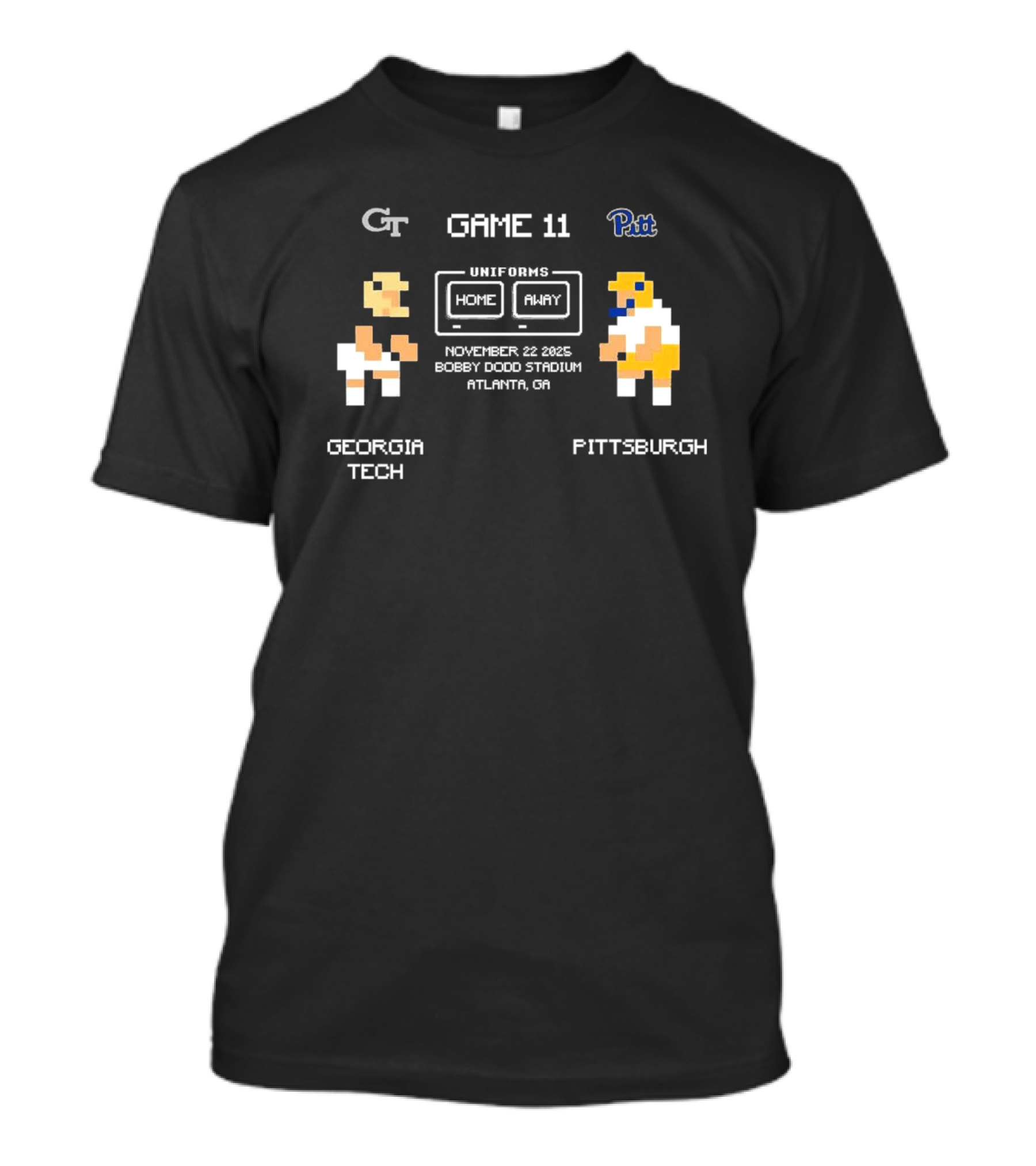 Game 11 Georgia Tech Vs Pittsburgh Panthers Uniforms Home Away November 22 2025 Bobby Dodd Stadium T-Shirt