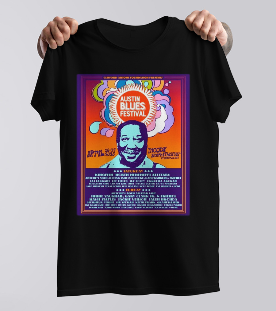 Gary Clark Jr. And Jimmie Vaughan To Lead Allstar Jam At Austin Blues Fest 2025 T-Shirt
