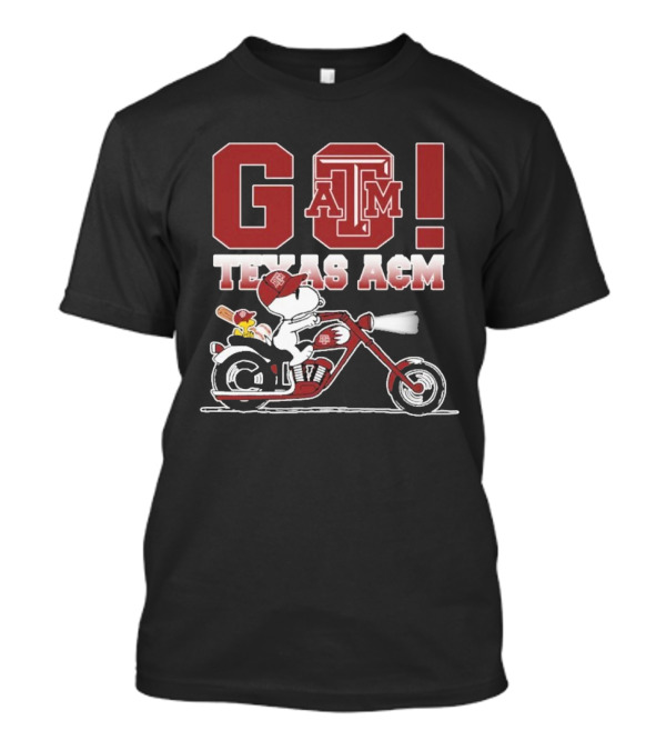 Go Texas A&m Snoopy Motoby T-Shirt