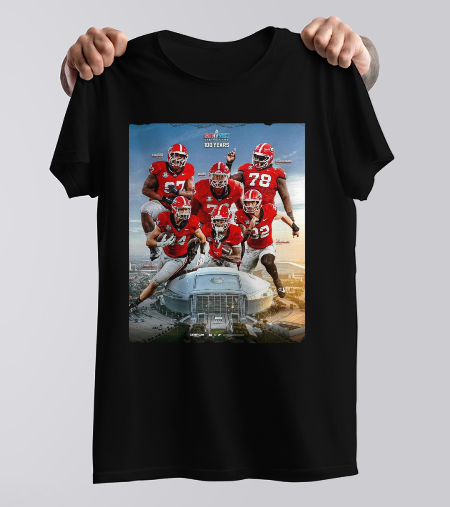 Georgia Bulldogs Football Warren Brinson Big Truss Ben Yurosek Chambliss Lovett East-West Shrine Bowl T-Shirt