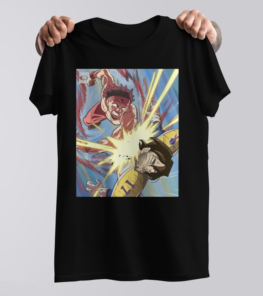 Goku Patrick Mahomes Eliminates Vegeta Josh Allen And Is Headed To His 3rd Straight Super Bowl T-Shirt