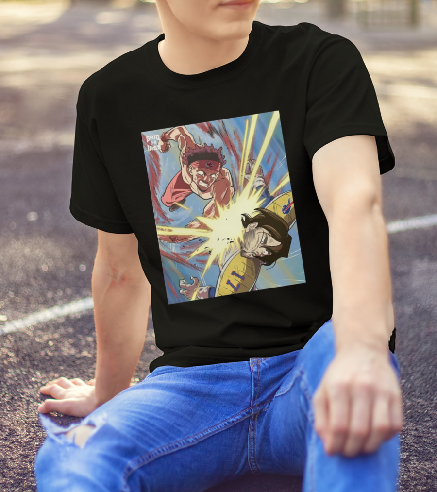 Goku Patrick Mahomes Eliminates Vegeta Josh Allen And Is Headed To His 3rd Straight Super Bowl T-Shirt