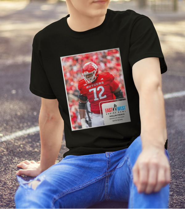 Hollin Pierce Rutgers Scarlet Knights Senior OT East West Shrine Bowl Rate Bowl T-Shirt