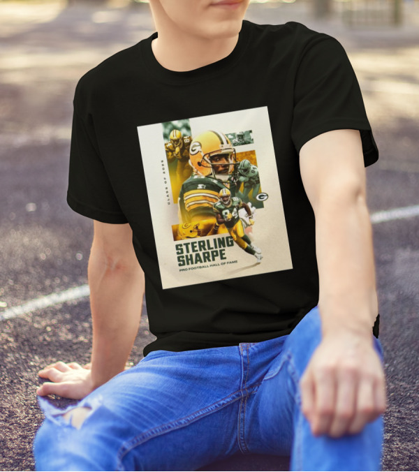 Green Bay Packers Sterling Sharpe NFL Pro Football Hall Of Fame Class Of 2025 T-Shirt