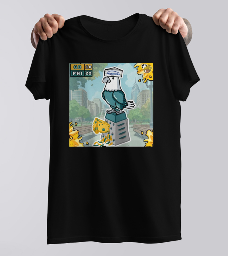 Green Bay Packers Vs Philadelphia Eagles 10 – 22 Score NFL Team Victory Doodle T-Shirt