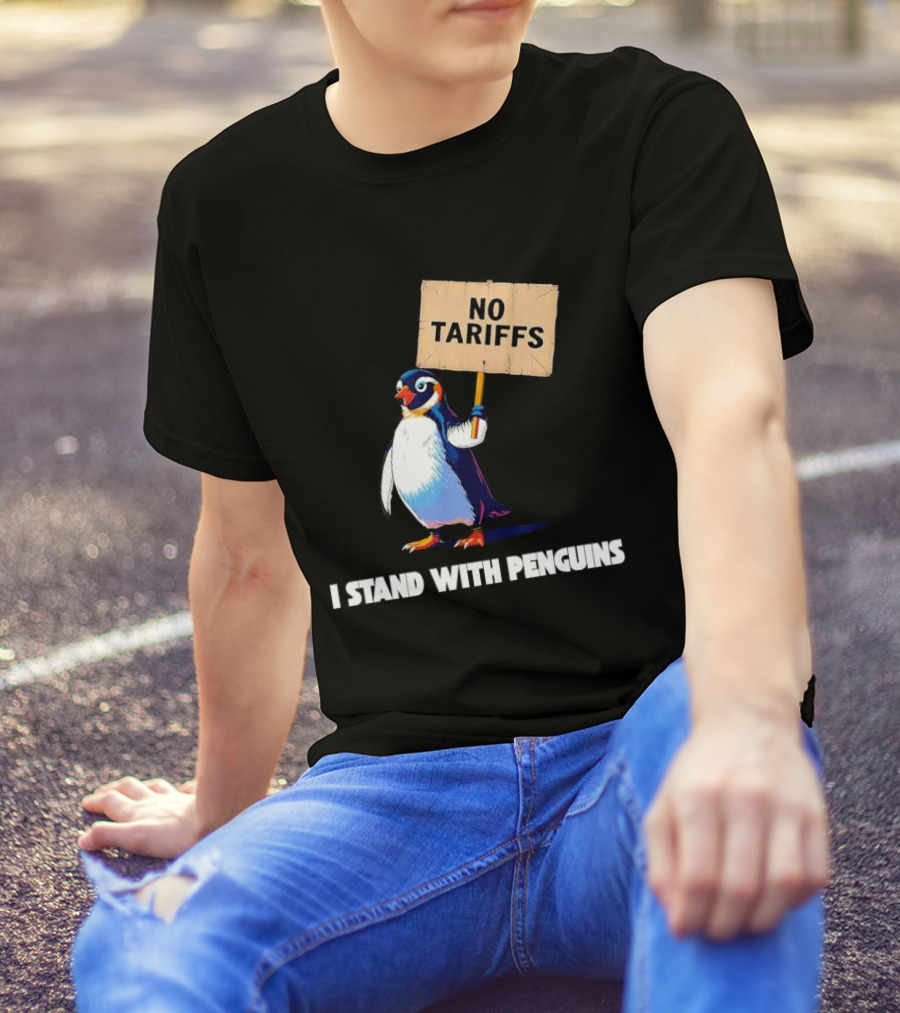 I Stand With Penguins No Tariffs Heard Island T-Shirt