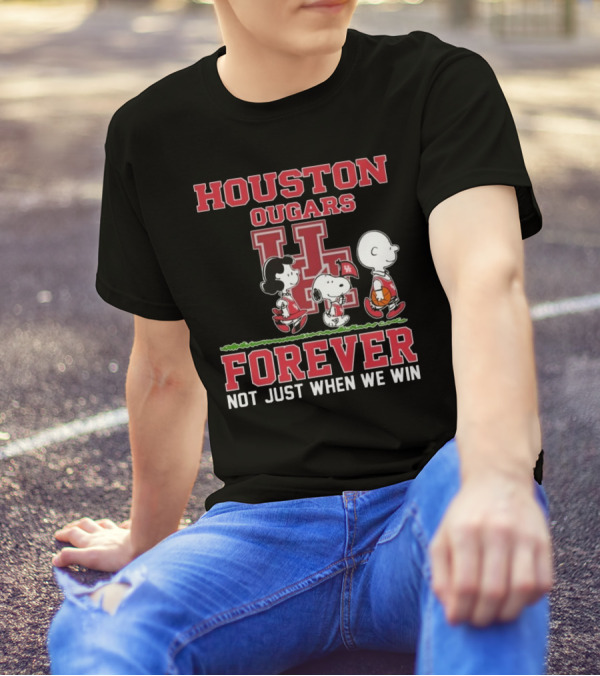Houston Cougars X Peanuts Forever Not Just When We Win 2025 T-Shirt