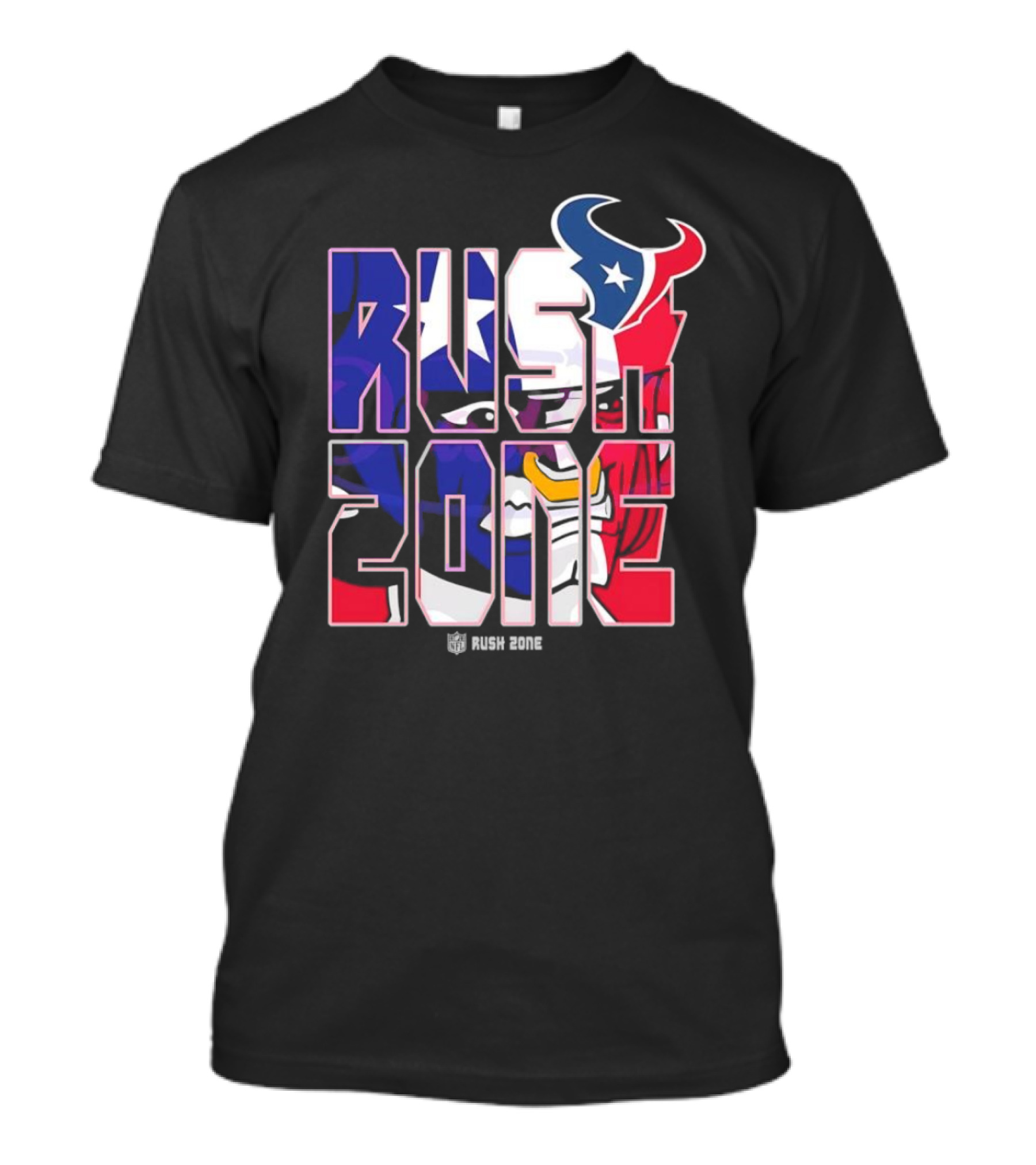 Houston Texans NFL Rush Zone Cartoon Football Logo T-Shirt